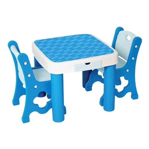 EDU PLAY Набор Стол+стул голубой (60х60х52h) (34x28x60h) в Кораблик