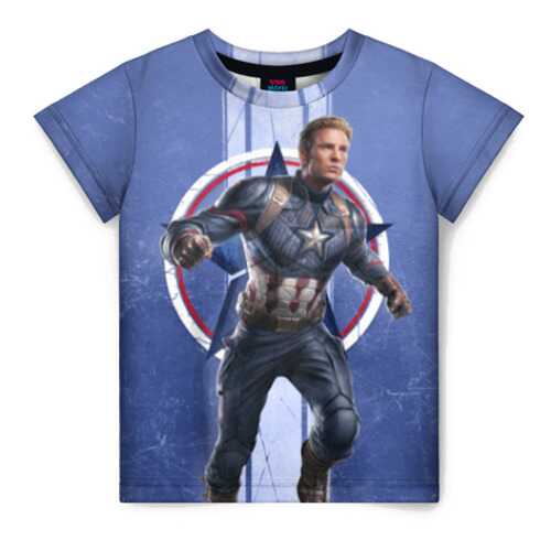 Детская футболка ВсеМайки 3D Captain America, размер 128 в Кораблик