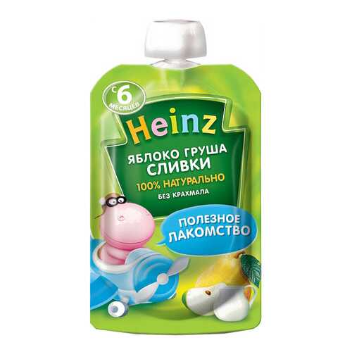 Пюре фруктовое Heinz Яблоко, груша, сливки с 6 мес. 90 г в Кораблик