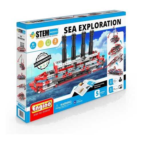 Конструктор ENGINO STH71 STEM Heroes. Набор из 5 моделей.Морские исследования в Кораблик