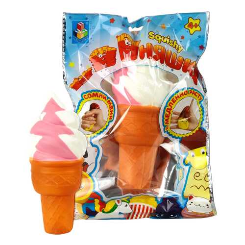 Игрушка-антистресс Мммняшка Флок Squishy - Мороженое рожок, 10 см 1TOY в Кораблик