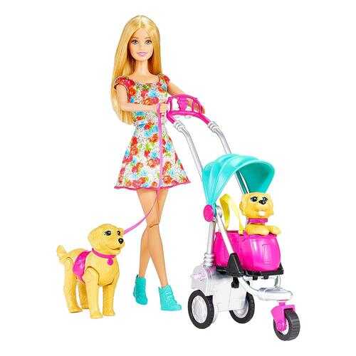 Кукла Barbie Барби прогулка со щенками CNB21 в Кораблик