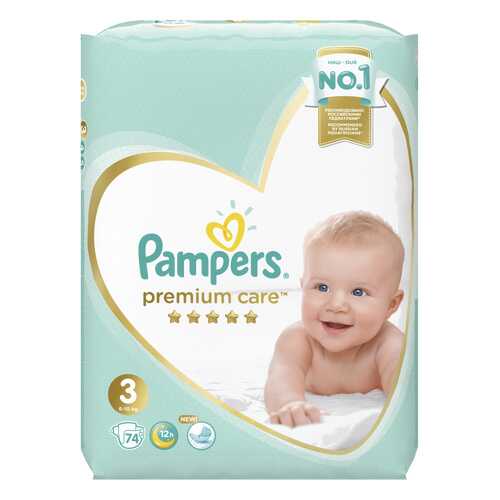 Подгузники Pampers Premium Care 3 (6-10 кг), 74 шт. в Кораблик