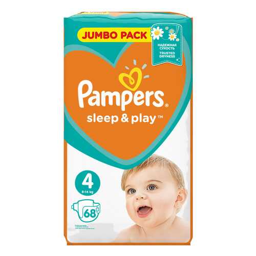 Подгузники Pampers Sleep & Play 4 (8-14 кг), 68 шт. в Кораблик